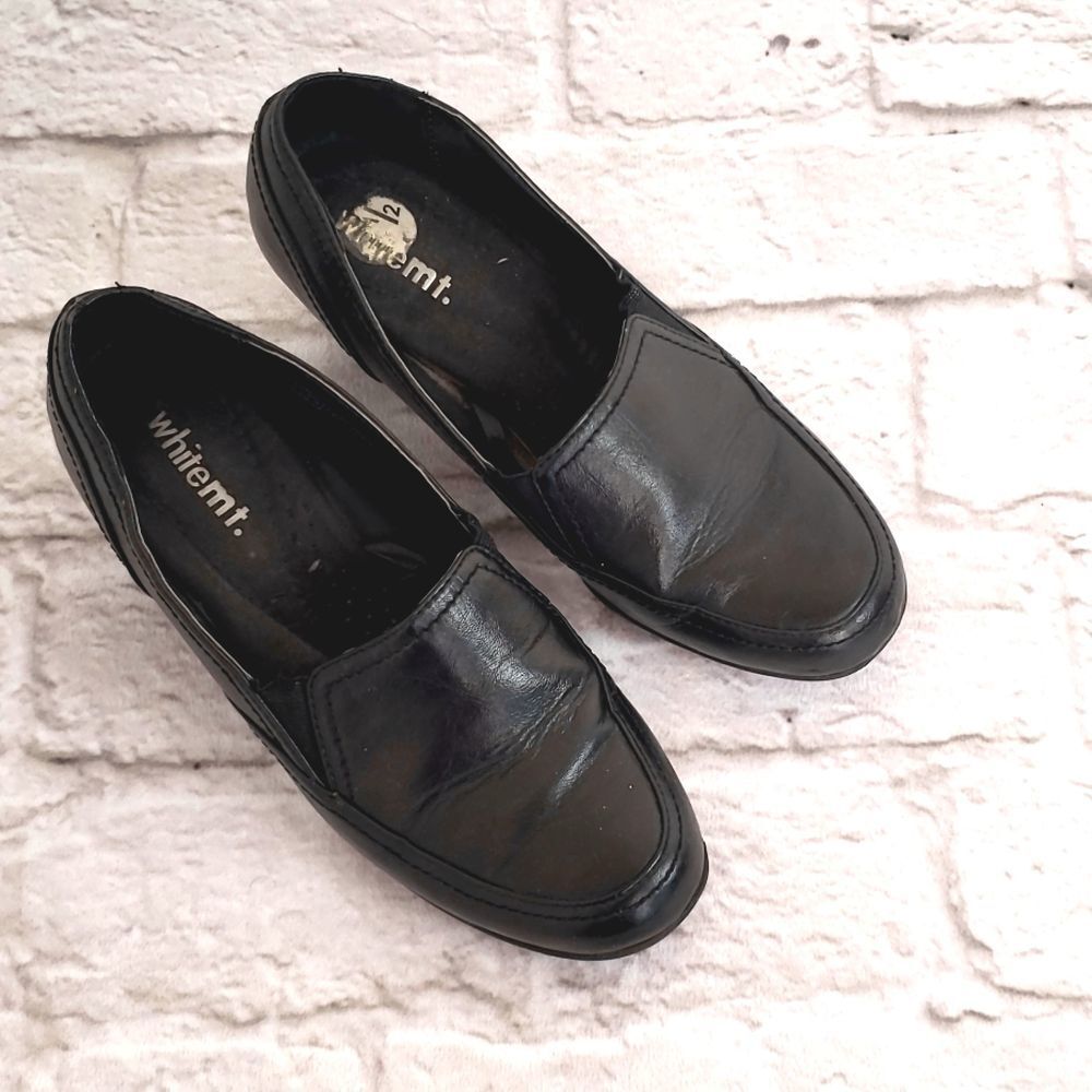 Whitemt Black faux Leather Comfort Heels size 7.5M